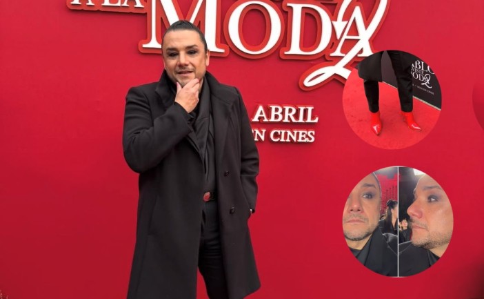Esteban Macías llamó la atención en la alfombra roja de "El diablo viste a la moda 2" al lucir tacones rojos