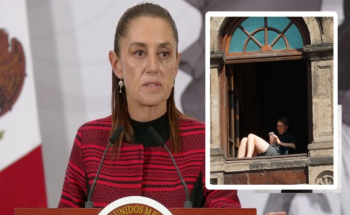 Video de una mujer bronceándose las piernas en Palacio Nacional sí era verídico, dice Sheinbaum
