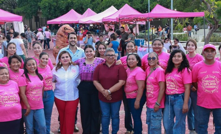 Un nuevo espacio llega al Parque Leona Vicario. Estefanía Mercado inaugura el Mercado "Hecho en Playa", un punto de venta permanente para que los productores de Solidaridad conviertan su talento en prosperidad compartida