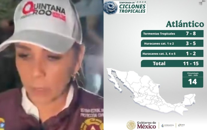 Prevén hasta 15 ciclones en el Atlántico en 2026; Gobierno de Quintana Roo pide mantenerse informado