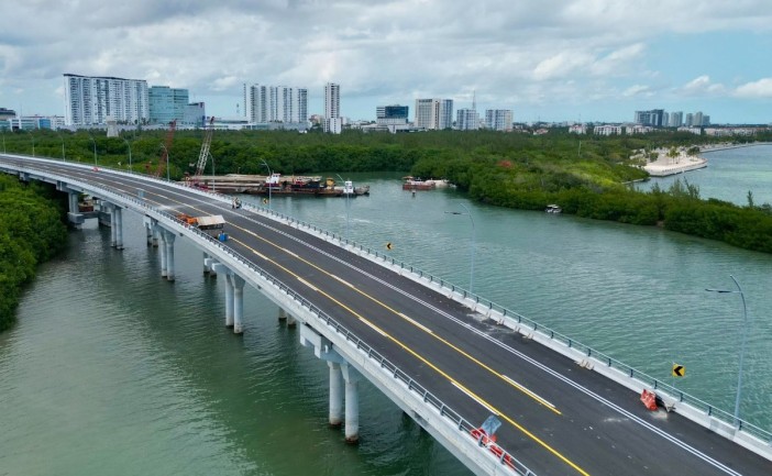 Puente Nichupté será inaugurado en los primeros días de mayo, junto a la presidenta Claudia Sheinbaum: Mara Lezama