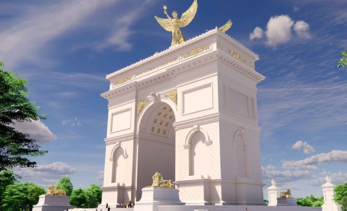 Revelan diseño del arco del triunfo de Trump para Washington