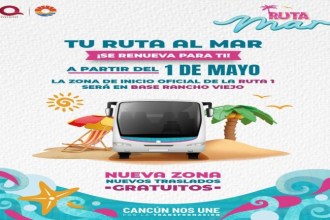  El Ayuntamiento de Benito Juárez confirmó servicio especial de la Ruta Mar durante los días inhábiles del 1 y 4 de mayo. El programa ofrecerá traslado gratuito hacia playas públicas de Cancún.