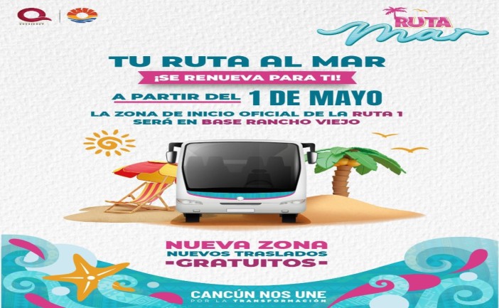  El Ayuntamiento de Benito Juárez confirmó servicio especial de la Ruta Mar durante los días inhábiles del 1 y 4 de mayo. El programa ofrecerá traslado gratuito hacia playas públicas de Cancún.