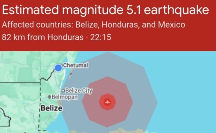 Se reporta un sismo en zona del caribe; se siente en Chetumal