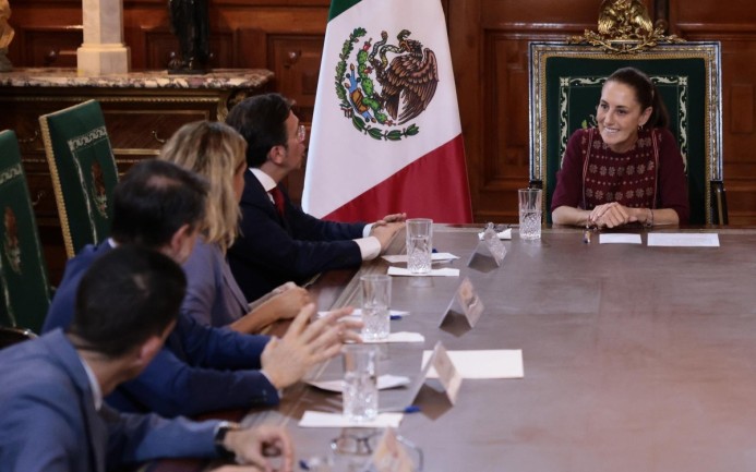 Recibe Claudia Sheinbaum al canciller de España en Palacio Nacional