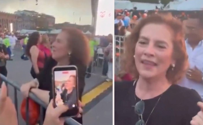 Beatriz Gutiérrez Muller, escritora y esposa de AMLO, estuvo en un sitio privilegiado y aislada de la gente, en el concierto de Andrea Bocelli en el Zócalo de la CDMX.