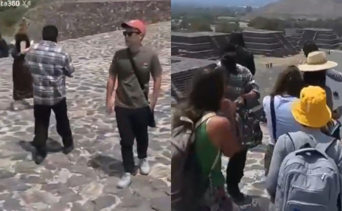 La grabación correspondiente a una cámara 360 se dio a conocer en redes sociales, aparentemente realizada por un turista, donde entre la escena se distingue Julio César Jasso Ramírez.
