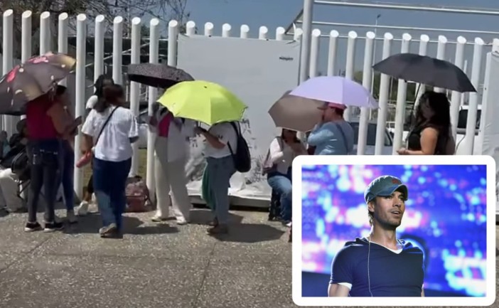 Bajo intenso calor, fans esperan el show gratis de Enrique Iglesias en Tabasco