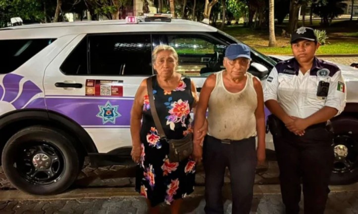 Elementos del grupo GEAVIG de la Policía Cancún lograron ubicar y reintegrar con su familia a un adulto mayor que deambulaba desorientado en la colonia Donceles 28.