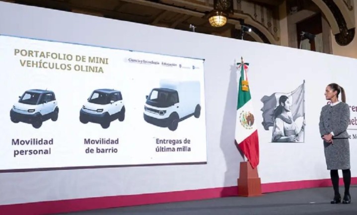 Sheinbaum anuncia el nuevo prototipo del vehículo eléctrico Olinia y pone fecha de presentación