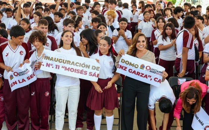Secundaria Técnica 11 de Cancún estrena domo para 853 estudiantes