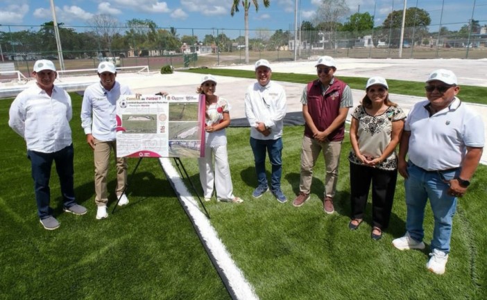 La gobernadora Mara Lezama supervisó obras deportivas en Bacalar para el proyecto "Mundial Social 2026", con una inversión de 65 millones de pesos en 46 espacios deportivos de Quintana Roo.
