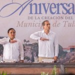 Durante el XVIII Aniversario de Tulum, Cristina Torres destacó la unidad y esfuerzo comunitario para mejorar la calidad de vida, promoviendo justicia social y bienestar colectivo en el municipio.